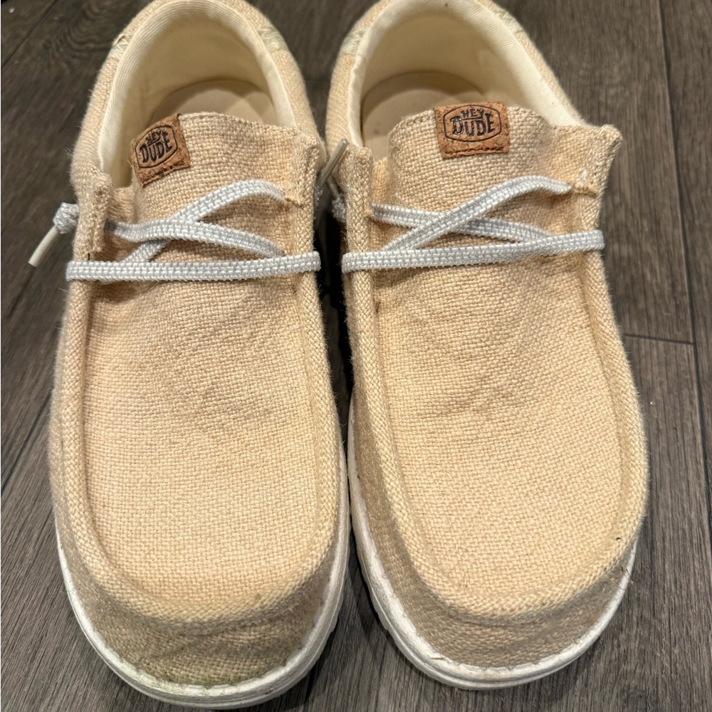 Hey Dude Beige Slip-On Shoes - Picture 1 of 4